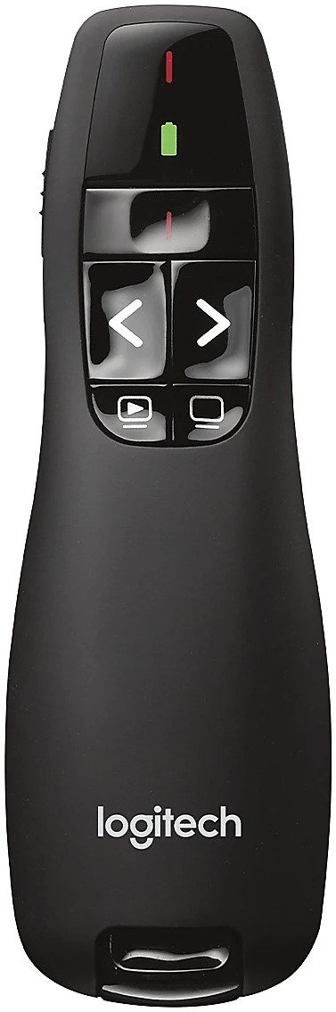 Logitech R400 wireless presenter for advancing slides in the room loading=